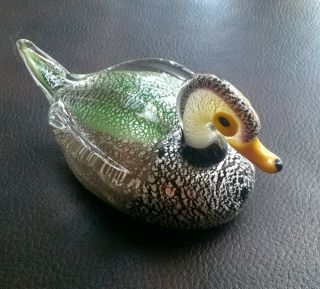 Vintage Formia Vetri Di Murano Glass Duck Italy