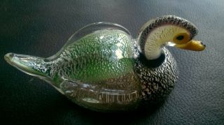 Vintage Formia Vetri Di Murano Glass Duck Italy 3