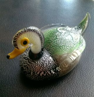 Vintage Formia Vetri Di Murano Glass Duck Italy 6