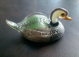 Vintage Formia Vetri Di Murano Glass Duck Italy 8