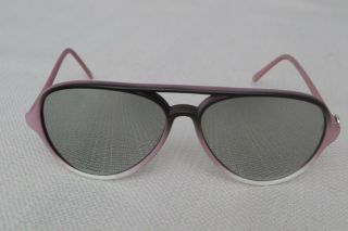 Vintage I Ski Black Pink White Mirrored Lenses Aviator Sunglasses Rare Color