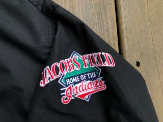 VTG.  Cleveland Indians Huge Chief Wahoo Jacobs Field Pullover Jacket Black XL 4