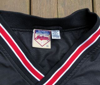 VTG.  Cleveland Indians Huge Chief Wahoo Jacobs Field Pullover Jacket Black XL 6