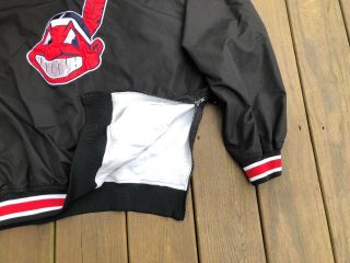 VTG.  Cleveland Indians Huge Chief Wahoo Jacobs Field Pullover Jacket Black XL 7