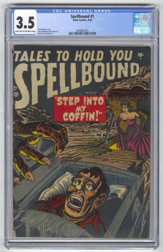 Spellbound 1 Cgc 3.  5 Vintage Marvel Atlas Comic Buried Alive Cover Pre - Hero 10c