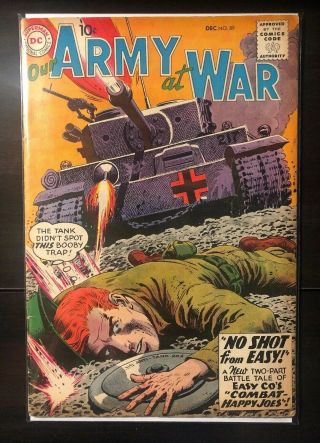 Our Army At War No.  89 Early Sgt Rock Dc Silver Age War Comic Vintage Collectib