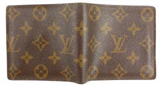 Louis Vuitton Authentic Wallet Vintage Monogram Canvas & Leather Men ' s Bifold 7