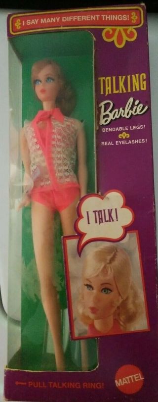 Vintage 1969 Talking Barbie Doll Blonde Nape Curl 1115