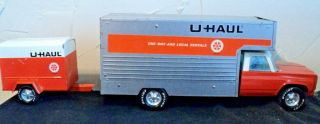 Vintage Nylint Toys U - Haul Rental Van Box Truck & Trailer 27 Inches Long Co