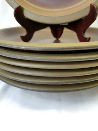 7 Vintage Heath Ceramic Pottery Red Brown Sandstone Dinner Plates 2