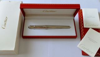 Cartier Diabolo Platinum Plated Rollerball Pen Rare And Papers