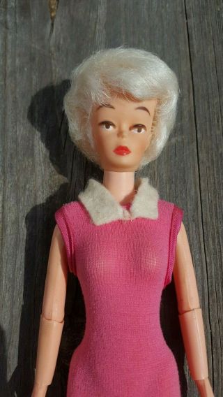 Vintage Marx 1961 Debbie Drake Doll,  Barbie Size Platinum PINK Outfit 2