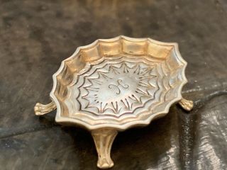 Miniature Dollhouse Artisan Obidiah Fisher Rare Sterling Silver Footed Tray 1:12
