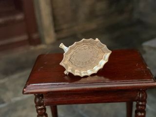 Miniature Dollhouse Artisan Obidiah Fisher RARE Sterling Silver Footed Tray 1:12 4