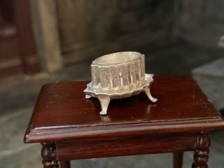 Miniature Dollhouse Artisan Obidiah Fisher RARE Sterling Silver Footed Tray 1:12 7