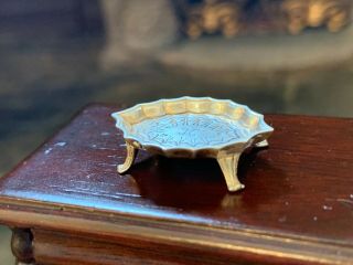 Miniature Dollhouse Artisan Obidiah Fisher RARE Sterling Silver Footed Tray 1:12 8