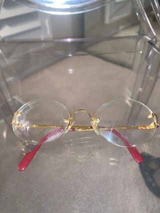 Vintage Cartier Rimless Gold Plated Frames.  W/o Tags,