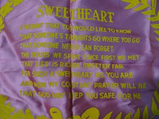 WWII US Army Pillow Cover Fort Sam Houston TX Sweetheart Poem All Divisions 3