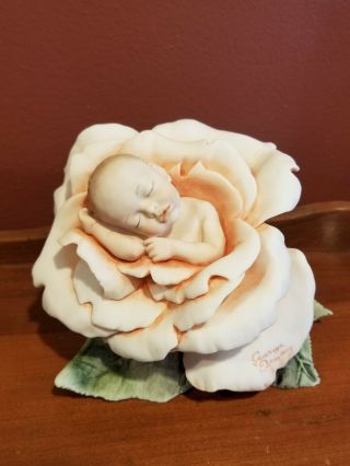 Vintage Capodimonte Giuseppe Armani Little Rose Baby Sculpture Figurine