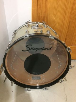 Vintage SLINGERLAND 1970 ' s Silver Sparkle Drum Kit Set 4 Cymbals Bass Snare Tom 11