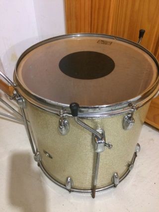 Vintage SLINGERLAND 1970 ' s Silver Sparkle Drum Kit Set 4 Cymbals Bass Snare Tom 5