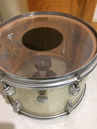 Vintage SLINGERLAND 1970 ' s Silver Sparkle Drum Kit Set 4 Cymbals Bass Snare Tom 6