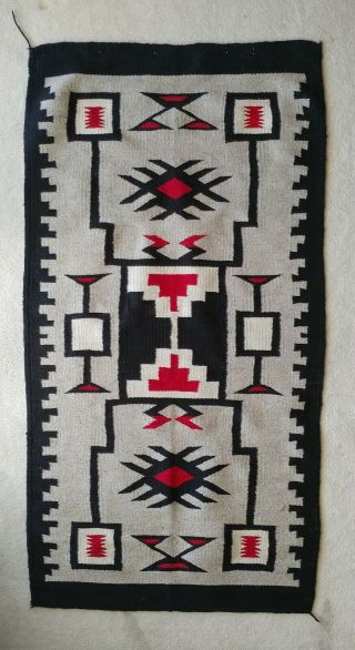 Vintage Native American Navajo Storm Pattern Rug 60 " X 31 "