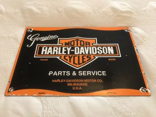 Vintage Harley Davidson Motorcycles Porcelain Sign,  Hog,  Gas Oil,  Parts,  Service