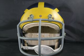 Worn Vintage Football Helmet Michigan Wolverines game style RAWLINGS 1970s 2