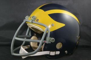 Worn Vintage Football Helmet Michigan Wolverines game style RAWLINGS 1970s 3