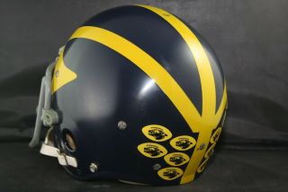 Worn Vintage Football Helmet Michigan Wolverines game style RAWLINGS 1970s 4