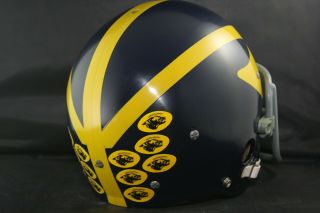Worn Vintage Football Helmet Michigan Wolverines game style RAWLINGS 1970s 5