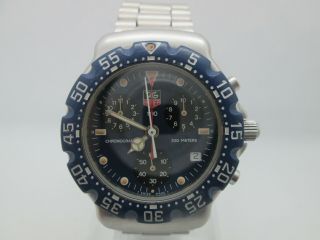 Vintage Tag Heuer F1 Date Chronograph Stainless Steel Quartz Mens Watch