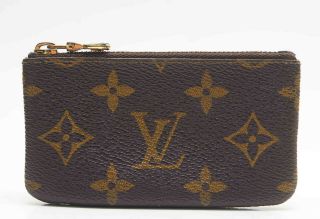 Vintage Authentic Louis Vuitton Zippered Coin Change Key Wallet Purse Monogram