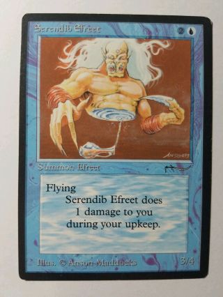 Mtg Magic: Serendib Efreet - Arabian Nights - English - Lp - Vintage Very Rare