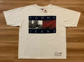 Vintage 90’s Tommy Hilfiger Jeans Skateboarding T - Shirt Xxl Flag Logo Nwt Rare