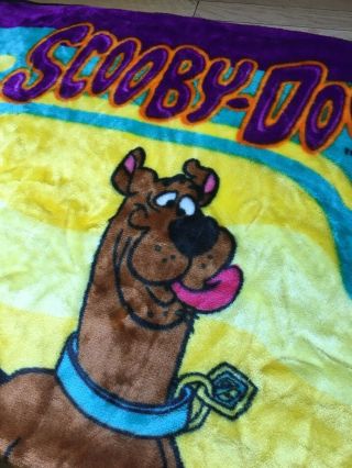Vtg Scooby Doo Soft Royal Plush Throw Blanket 2000 50”x 60” Northwest RARE 2