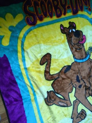 Vtg Scooby Doo Soft Royal Plush Throw Blanket 2000 50”x 60” Northwest RARE 3