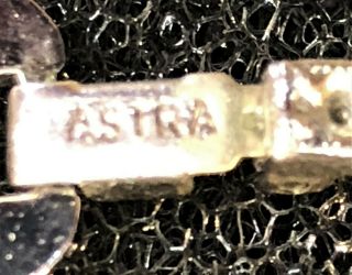 Vintage Signed Astra Clear Amber Color Rhinestone Statement Necklace Bracelet 5
