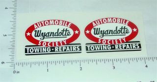 Wyandotte Auto Society Towing Truck Stickers Wy - 048