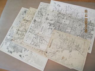 (5) Japan Wwii Maps Nagasaki Osaka Tokyo Nagoya Kyoto Military U.  S.  Restricted