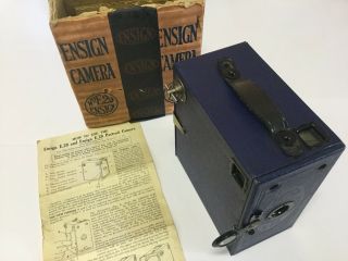 Blue Ensign E29 Antique / Vintage Box Camera - Box & Instructions