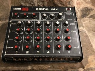 Vintage Rare Sunn Alpha Six - 6 Channel Power Amplifier Amp Mixer Reverb