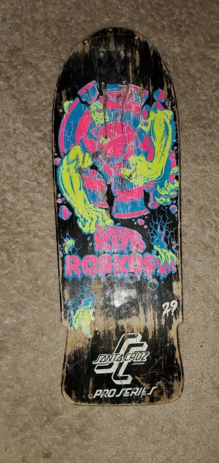 Vintage Santa Cruz Rob Roskopp Skateboard Deck rare - Black 2