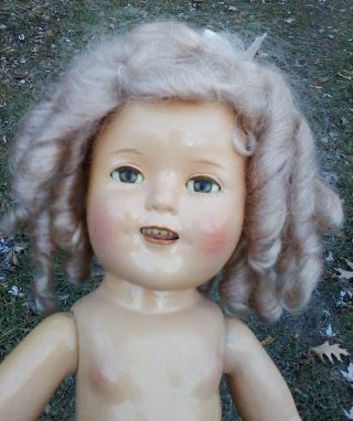 Cute Vintage 1930s 16 " Composition Ideal Shirley Temple Doll Nude