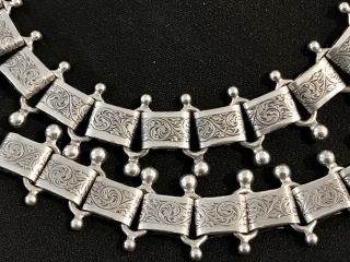 VINTAGE STERLING SILVER NECKLACE & BRACELET MADE BY DANE CRAFT IN 1940S.  82g. 6