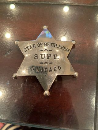 Star Of Bethlehem 1940’s Supt Rare Badge Hallmarked Meyer Wenthe Chicago