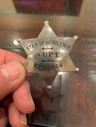 Star Of Bethlehem 1940’s Supt Rare BADGE HALLMARKED Meyer WENTHE CHICAGO 2