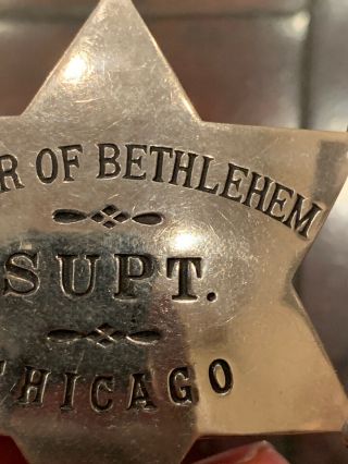 Star Of Bethlehem 1940’s Supt Rare BADGE HALLMARKED Meyer WENTHE CHICAGO 8