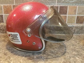 Rare Vintage Arthur Fulmer Af - 20 Metallic Red Helmet 1970 